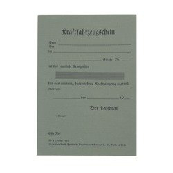 Kraftfahrabzeugschein, vehicle registration certificate - repro