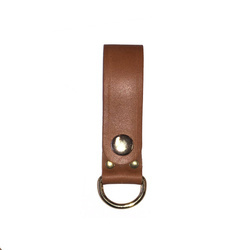 Fastened keychain, made of brown leather NESTOF