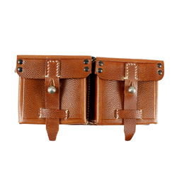 Leather pouch for G43 magazines, brown, grained - replica