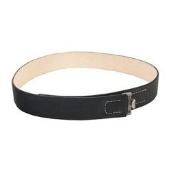 WH/SS Feldkoppel - black leather belt, aluminium hook - repro