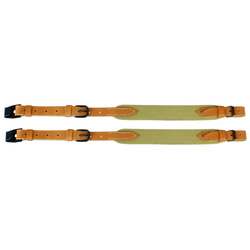 Carrying straps for Thermoflasche/Funkstelle, leather-canvas strap, pair - repro