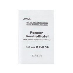 Panzer-Beschußtafel 8,8 cm R Pzb54 - repro