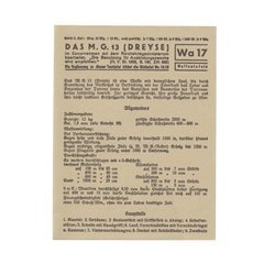 Waffentafeln Das Maschinengewehr 13 small info card - repro