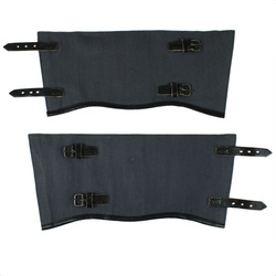 German LW gaiters - early war version, black dyed leather - repro