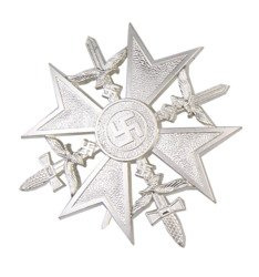 Spanish Cross - silver with swords - repro