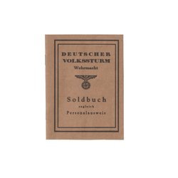 Volkssturm Soldbuch - repro, unfilled