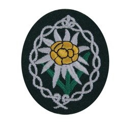 Gebirgsjäger Edelweiss patch - emroidered - green wool - repro