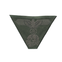 M43 trapezoid insignia, SS, BeVo, folded version, feldgrau - repro