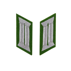 SchuPo officer collar tabs - green - repro