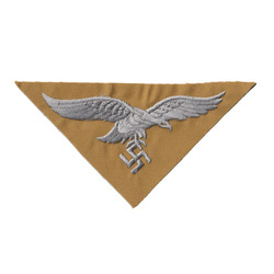 Adler LW DAK - Luftwaffe tropical breast eagle - embroidered on khaki cotton - trapezoid version