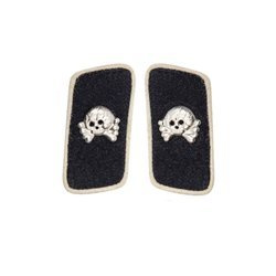 Panzerwaffe Kragenspiegel - armoured collar tabs, white - repro