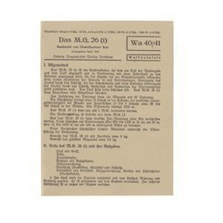 Waffentafeln Das Maschinengewehr 26(t) small info card - repro
