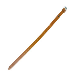 Tent quarter/Equipment strap with button, brown, full-grain leather on top - repro