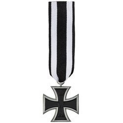 Iron Cross 2nd Class 1914 with ribbon, antiqued - repro