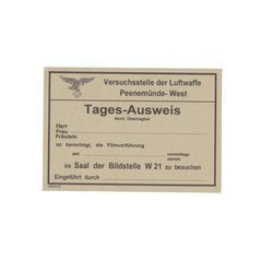 Peenemünde West Ausweis - repro, unfilled