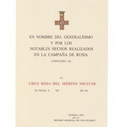 Notables Hechos Realizados La Cruz Roja Del Merito Militar - repro, unfilled