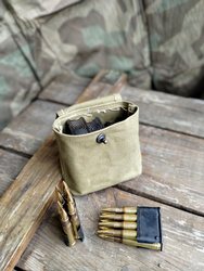 Set WW2 US Army - M1 Garand Medium Ammo Rigger Pouch with cartridges