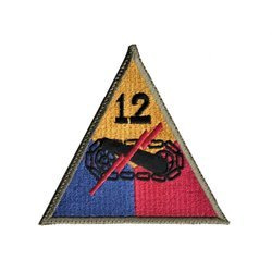 Patch of 12th US Armored Division - repro
