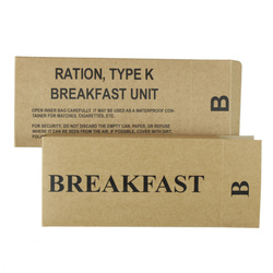 US food ration pack Type K, Set B (Breakfast) - Replica