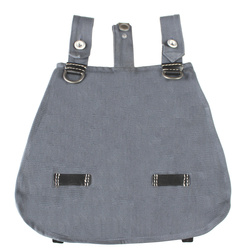 LW M31 breadbag, late war model with black leather, no strap - repro