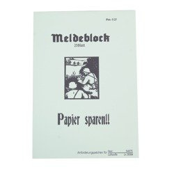 Meldeblock, report notebook - repro
