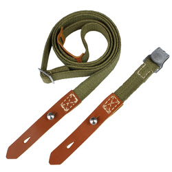 German gasmask canister carrying straps, canvas-leather version - repro