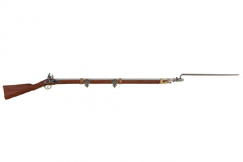 FLINTLOCK RIFLE WITH BAYONET, FRANCE 1806 non-firing replica - repro