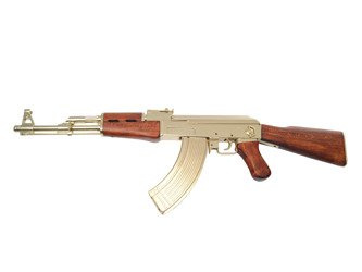 Golden AK-47 assault rifle - model gun