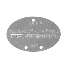 German WH/SS aluminium ID tag - with stamping - repro