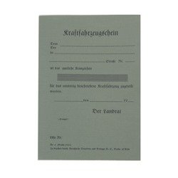 Kraftfahrabzeugschein - vehicle registration certificate - repro