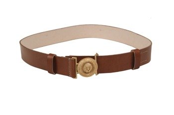 Prussian officer belt with buckle - brown - repro