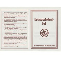 Reichsarbeitsdienst Paß - repro, unfilled