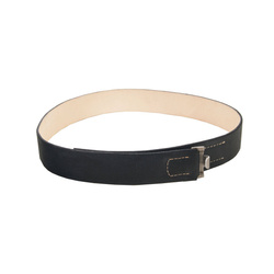 WH/SS Feldkoppel - black leather belt, aluminium hook - repro