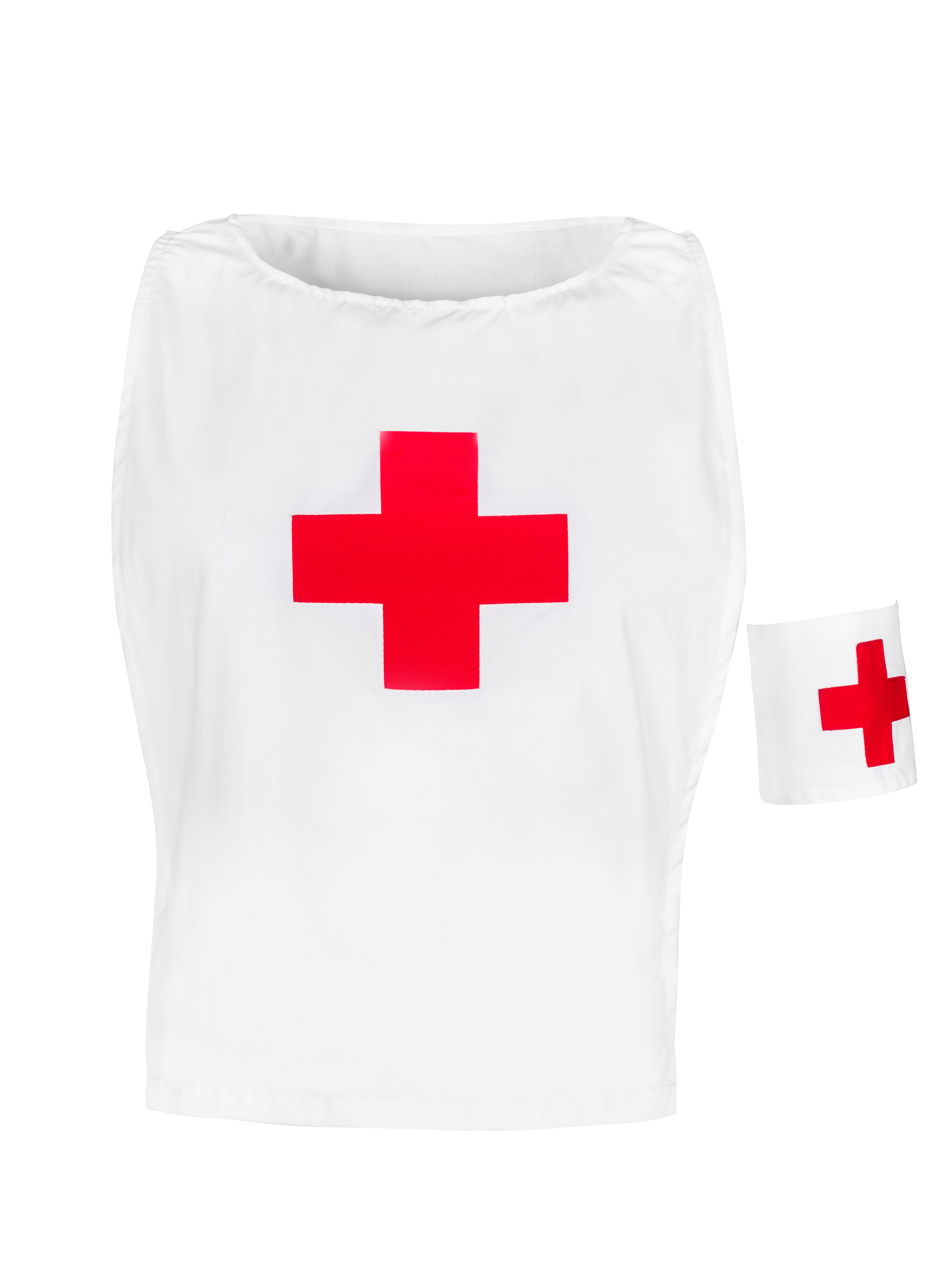 Nurses Uniform - Red Cross Apron and Button Hat Reenactment