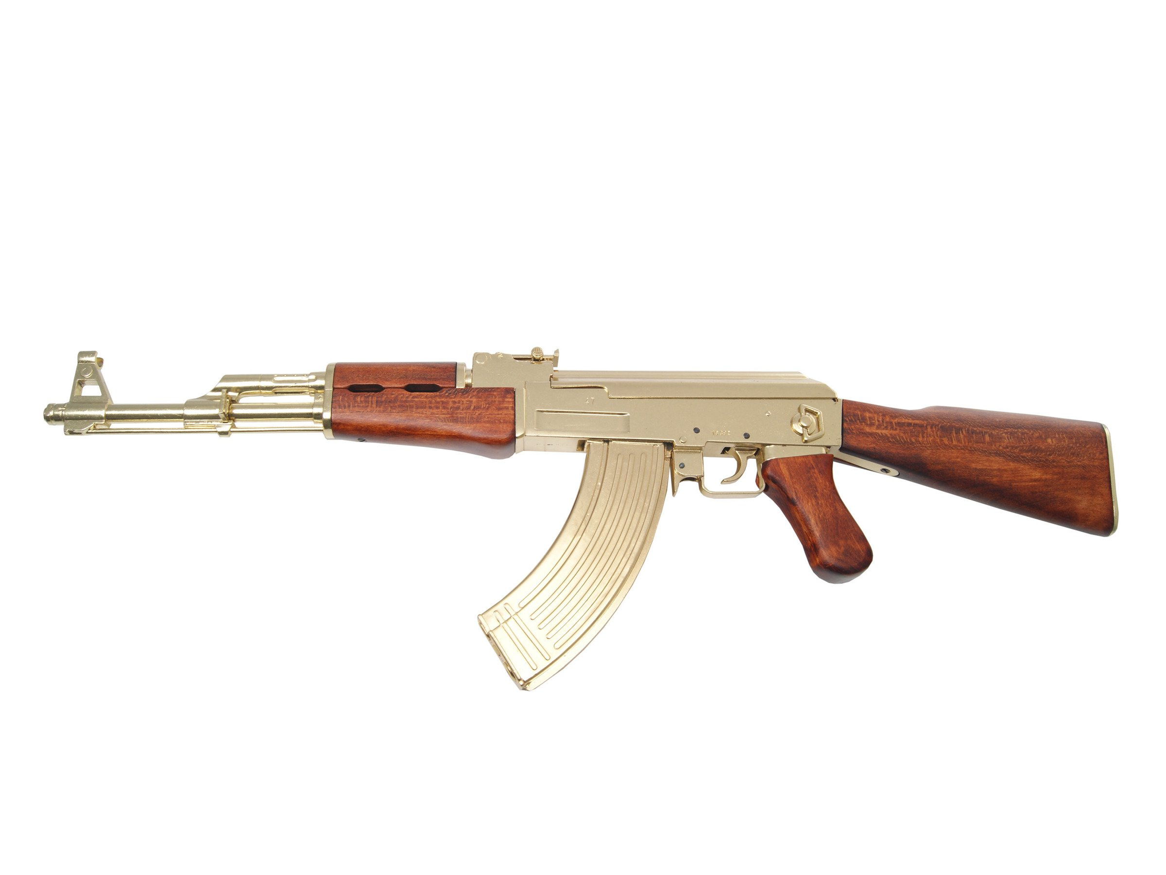 Golden Ak 47 Assault Rifle Model Gun 163 75 Nestof Pl