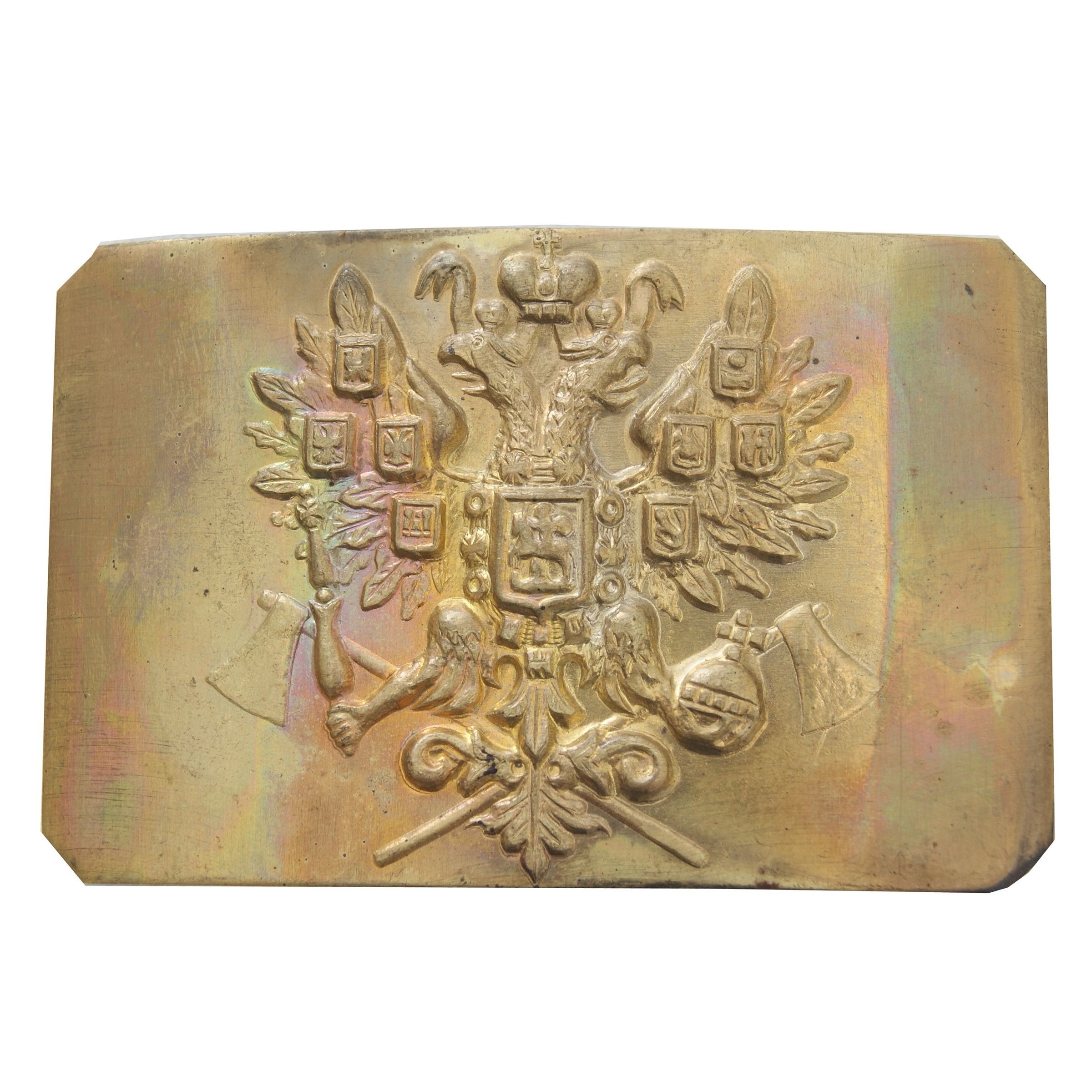 IMPERIAL RUSSIAN NAVY BELT BUCKLE MARKED IN NEAR MINT CONDITION BRASS - The  object is SOLD - Global War Museum i Munkedal