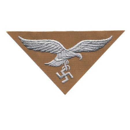 Adler LW DAK - Luftwaffe tropical breast eagle - embroidered on khaki cotton - trapezoid version
