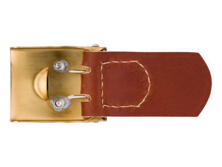 Bayern M95 brass belt buckle with brown leather tab
