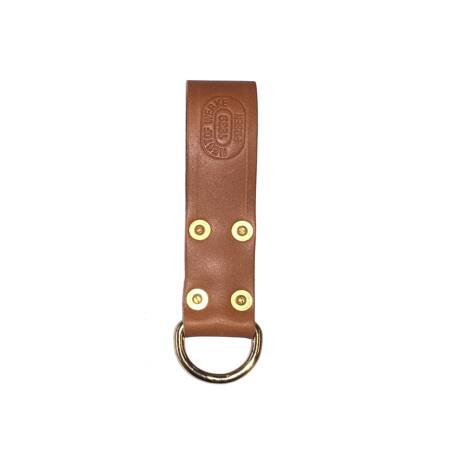 Fastened keychain, made of brown leather NESTOF