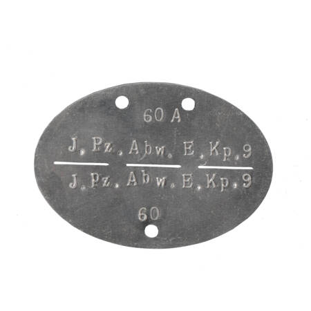 German WH/SS aluminium ID tag, aged - with stamping - repro