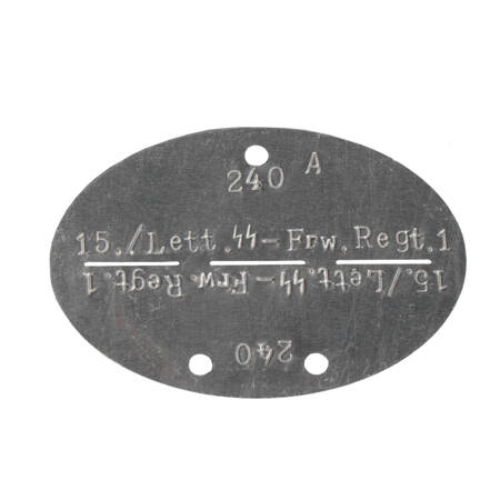 German WH/SS aluminium ID tag, aged - with stamping - repro