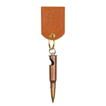 Large leather keychain with cartridge NESTOF