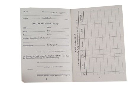 Luftwaffe Soldbuch - repro, unfilled