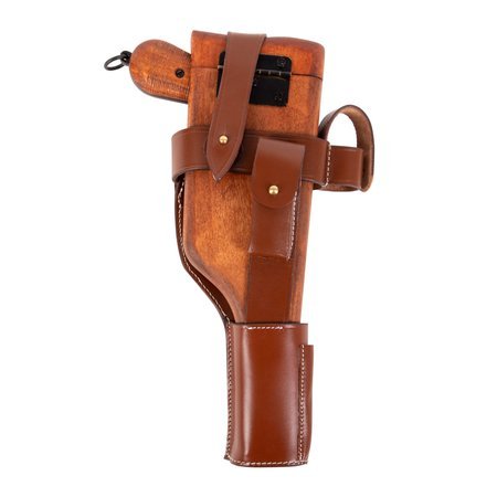 Mauser C96 with wooden stock-holster & leather harness - full set