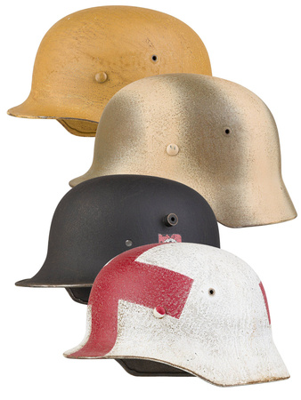 Painting of German helmets - single-color or camouflage, medium aged