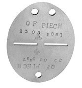 Polish aluminium ID tag - with stamping - repro