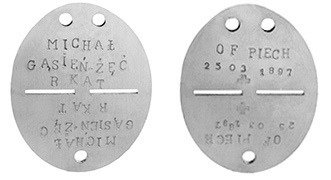 Polish aluminium ID tag - with stamping - repro