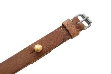 Prussian equipment strap with button - brown - repro