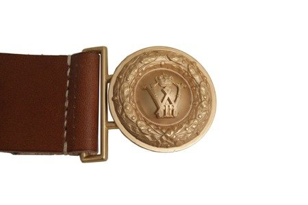 Prussian officer belt with buckle - brown - repro