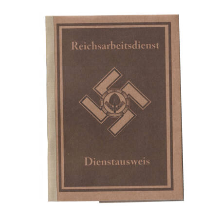 Reichsarbeitsdienst denstausweis- repro, unfilled